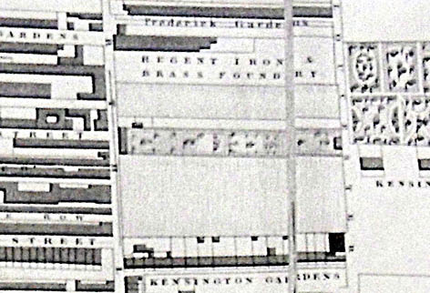 Detail from the 1826 J Pigot-Smith map. Image courtesy of the Royal Pavilion, Libraries and Museums, Brighton and Hove